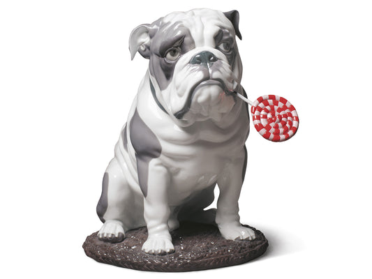 Lladro Bulldog With Lollipop