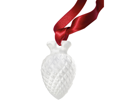 Lalique Christmas Pine Cone Ornament - Clear