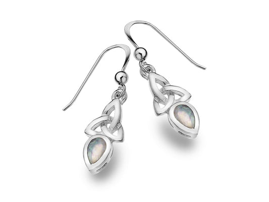 Celtic October Birthstone Earrings - Synthetic Opal