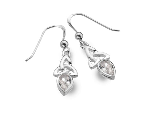 Celtic April Birthstone Earrings - Diamond (Cubic Zirconia)