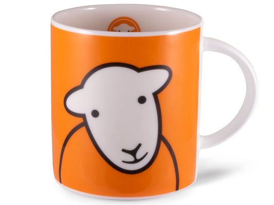 Greet the day with a cheerful "Hello" from Herdy.  Rise and shine, savor your preferred beverage in the orange Herdy Hello mug.  Rest assured, it will set the tone for your day with a delightful smile