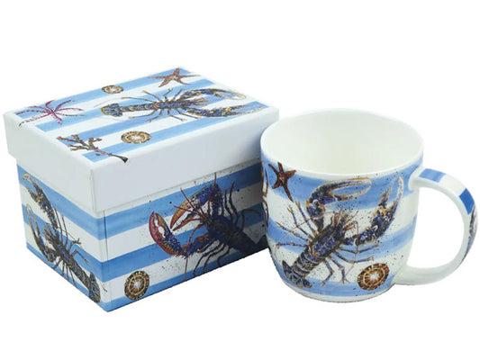 Crafted by Caroline Cleave as an exquisite addition to her Fruits of the Sea Collection, the Lobster & Crab Mug is a true work of art.  These mugs, made from the finest bone china, are elegantly showcased in a captivating gift box, rendering them an ideal and thoughtful gift for a cherished someone.  Dishwasher & Microwave Safe Capacity of 350ml Height 8.5 cm Diameter 9 cm