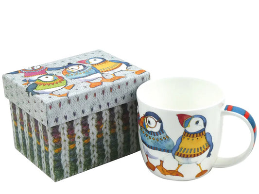 Created by Emma as a part of her Woolly Puffin collection, these Fine Bone China mugs are elegantly showcased in a captivating gift box, making them the ideal gift for a special someone  Dishwasher & Microwave Safe Capacity of 350ml Height 8.5 cm Diameter 9 cm