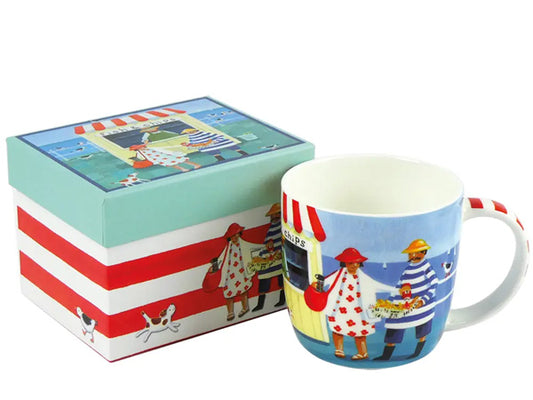 Crafted by Claire Henley as a part of her Mr and Mrs Fish collection, these Fine Bone China mugs are elegantly packaged in a captivating gift box, making them the ideal gift for a special someone. Dishwasher & Microwave Safe Capacity of 350ml Height 8.5 cm Diameter 9 cm
