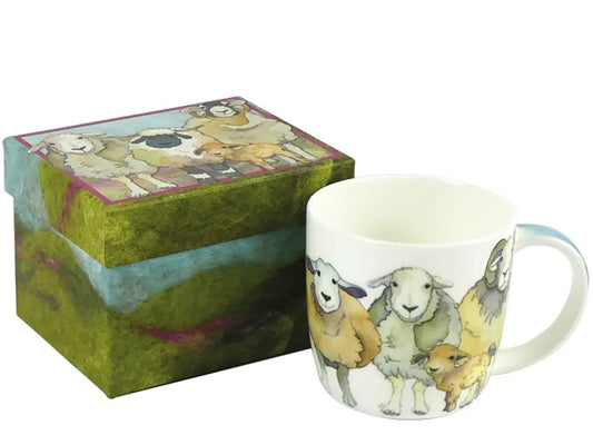 Crafted by Emma Ball, this Fine Bone China mug featuring Felted Sheep is elegantly showcased in a captivating gift box, making it the ideal gift for a special someone. Dishwasher & Microwave Safe Capacity of 350ml Height 8.5 cm Diameter 9 cm