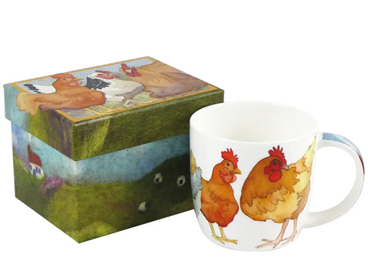 Created by Emma Ball, this Fine Bone China mug featuring Felted Chickens is beautifully packaged in an exquisite gift box, rendering it an ideal gift for a special someone.