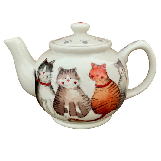 This Alex Clark adorable teapot is illustrated with a lovey array of happy cats.  There is also a matching tea bag tidy & mugs in the same illustration.