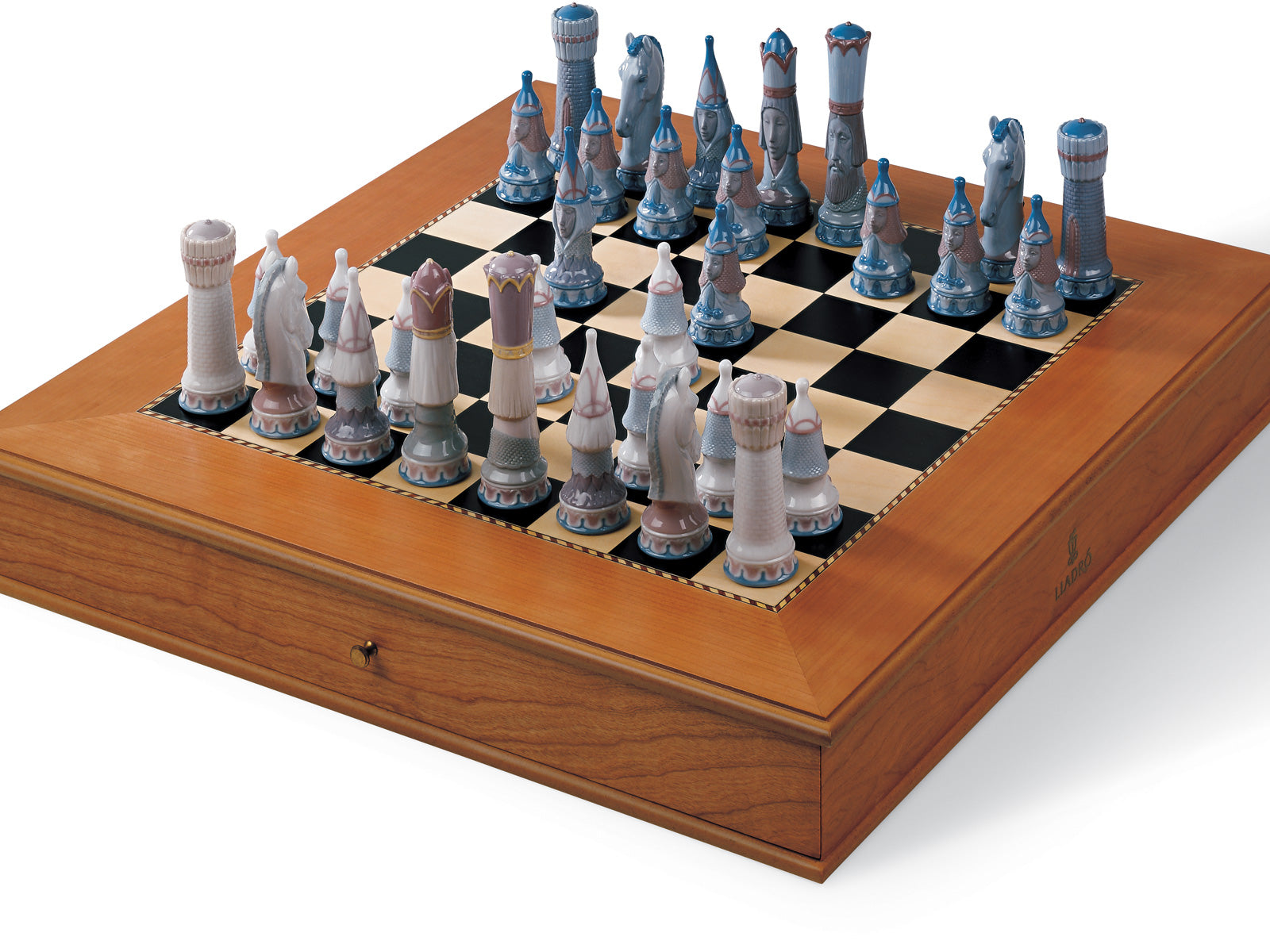 Luxury Unique Chess Set Handmade Murano Glass Chess Board and 