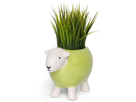 Green Herdy planter, shaped like a sheep