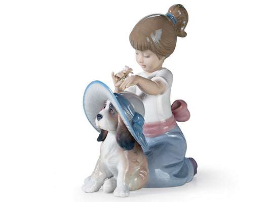 Lladro An Elegant Touch - Child & Dog Ornament