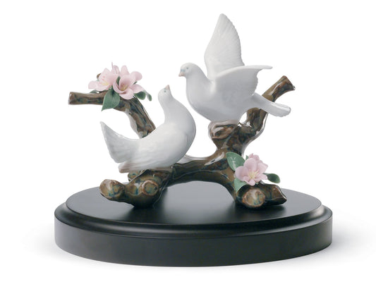Lladro Doves On A Cherry Tree