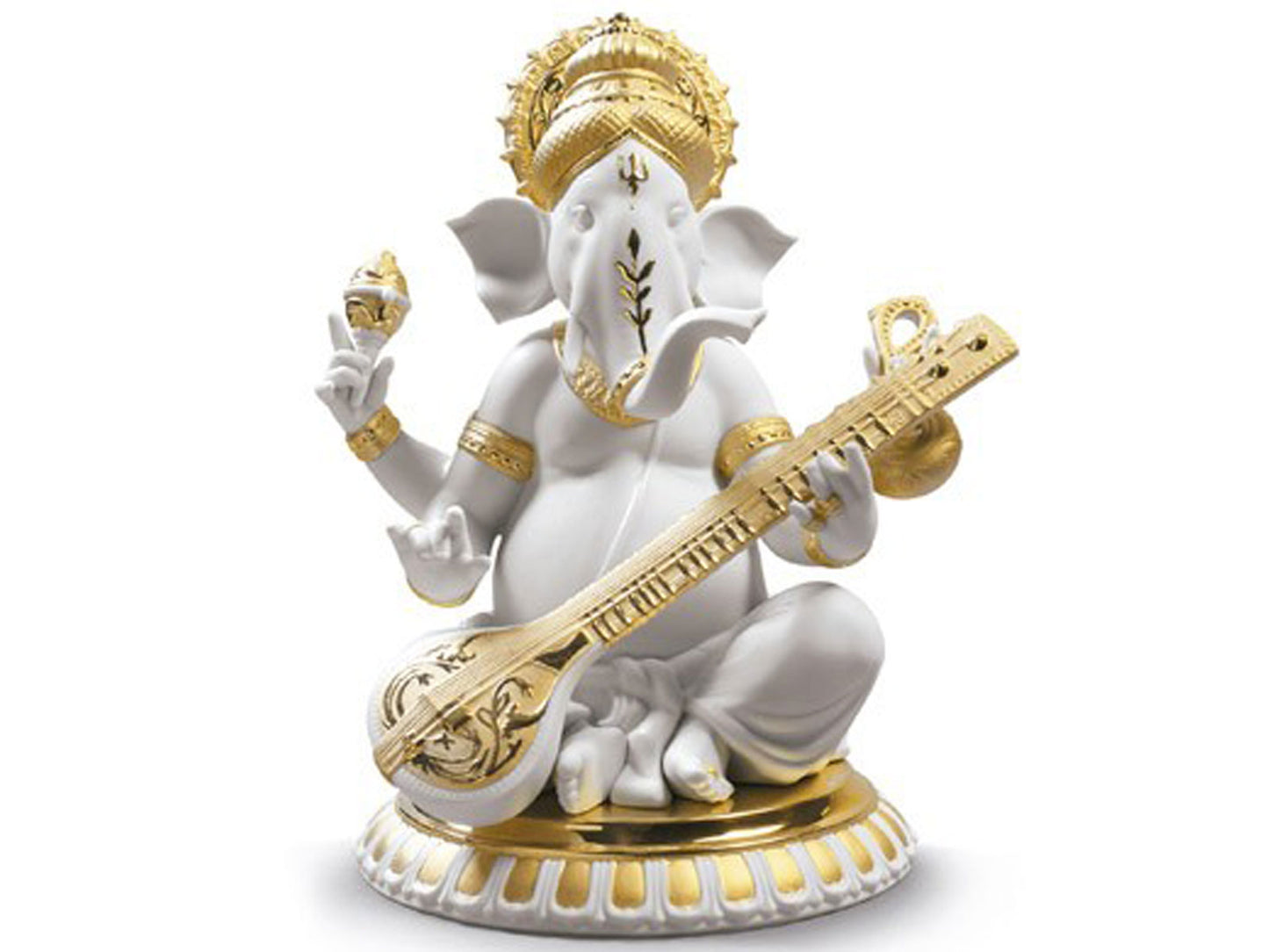 Lladro Veena Ganesha - Re-Deco Golden