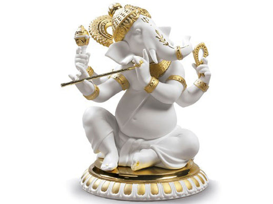 Lladro Bansuri Ganesha - Re-Deco Golden