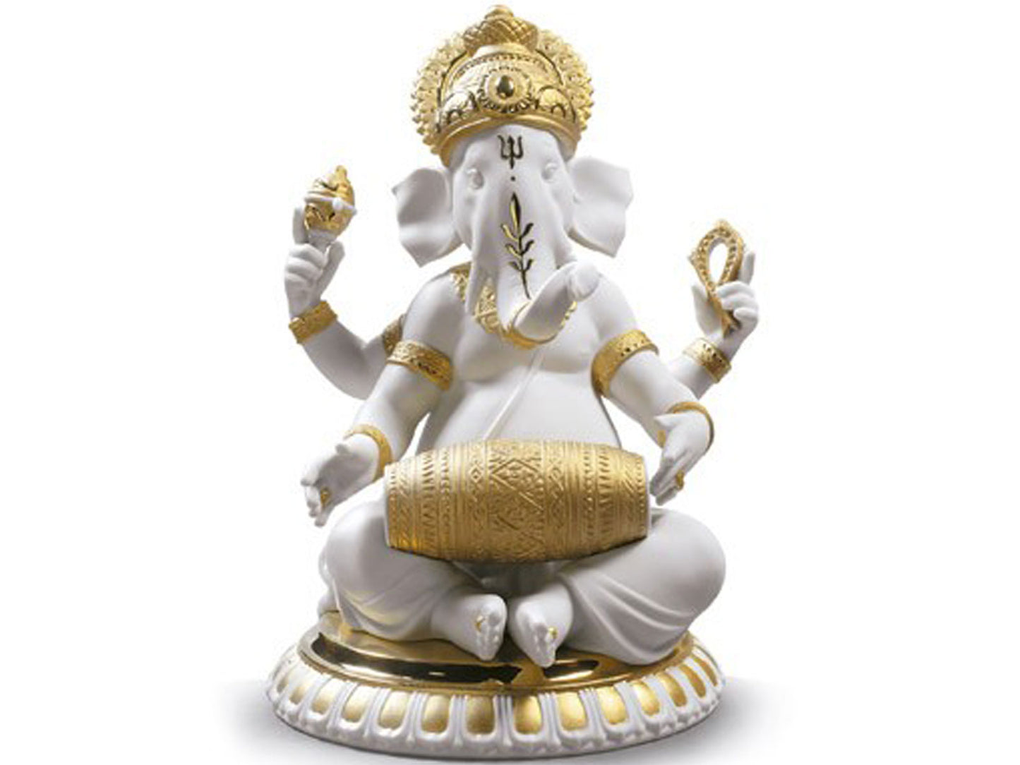 Lladro Mridangam Ganesha - Re-Deco Golden