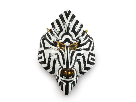 Lladro Mandrill Mask - Black & Gold
