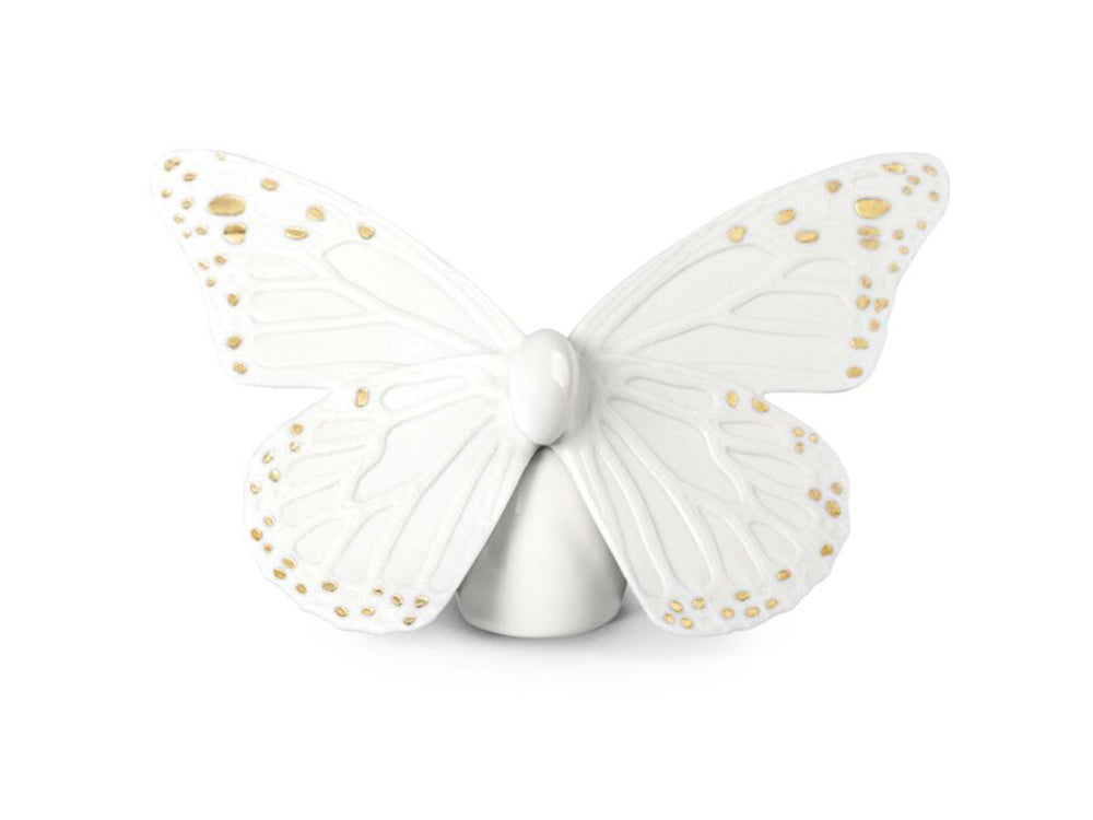 Lladro Butterfly - White & Gold