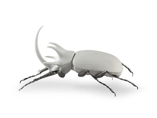 Lladro Rhinoceros Beetle - Matte White