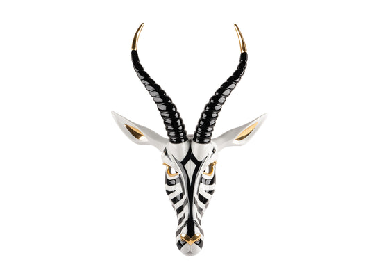 Lladro Antelope Mask - Black & Gold