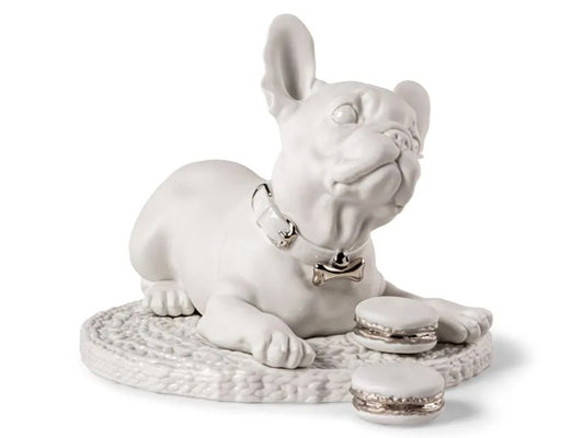 Lladro French Bulldog With Macarons - Re-Deco