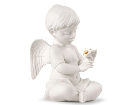 Lladro Angel With Flower Figurine