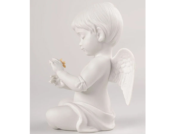 Lladro Angel With Flower Figurine