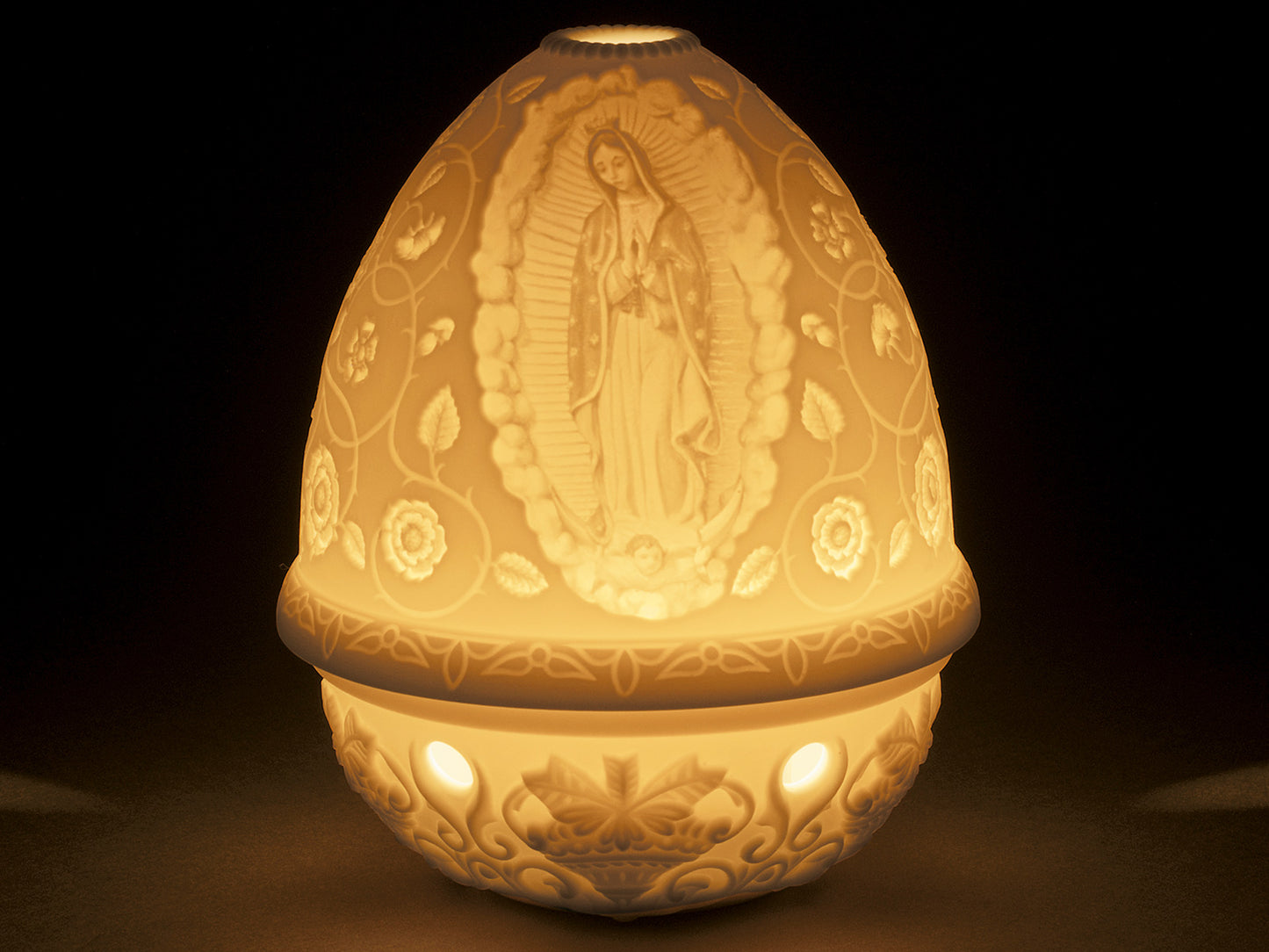 Lladro Lithophane Votive Light - Our Lady of Guadalupe