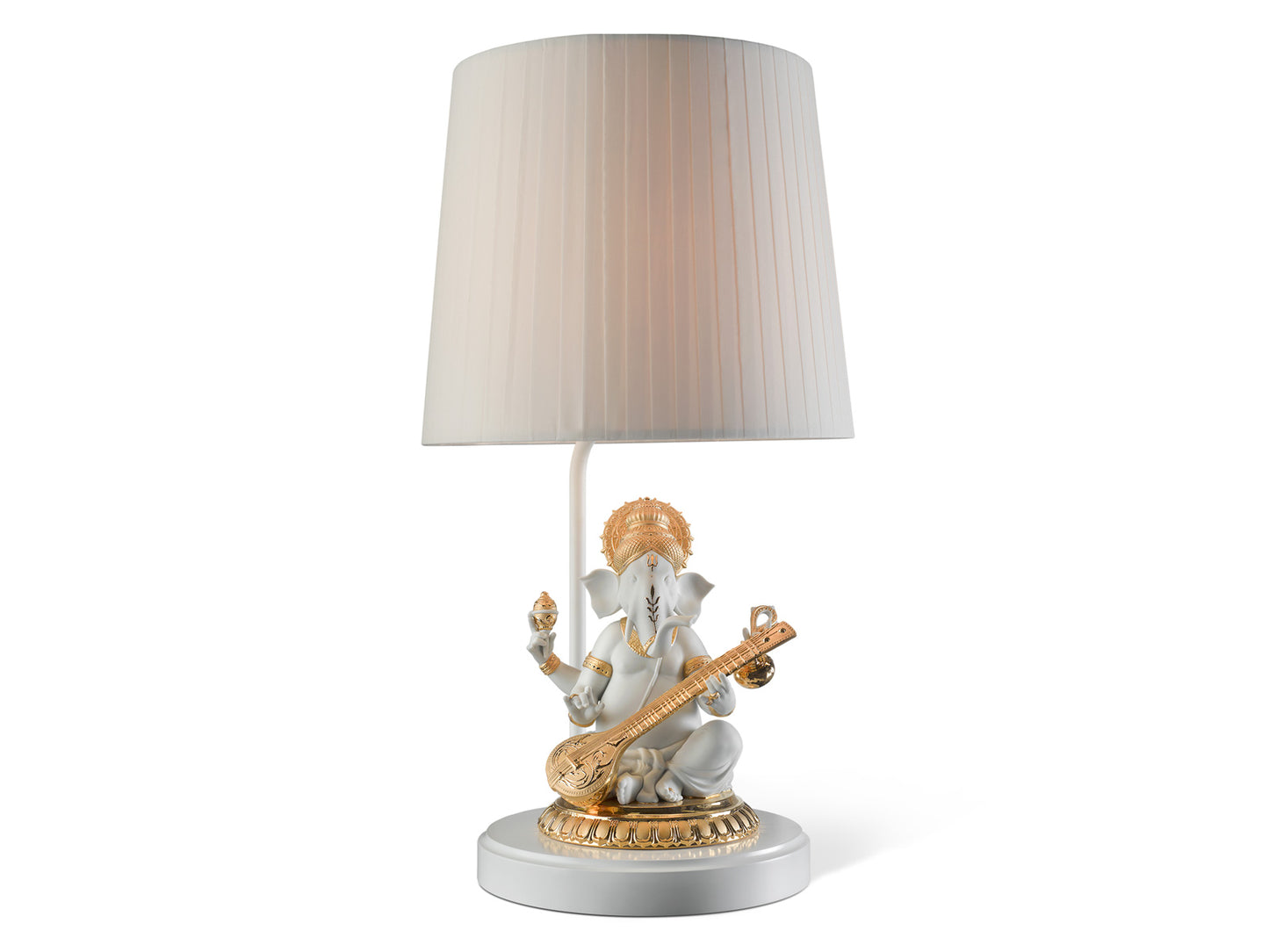 Lladro Veena Ganesha Lamp - Re-Deco Golden