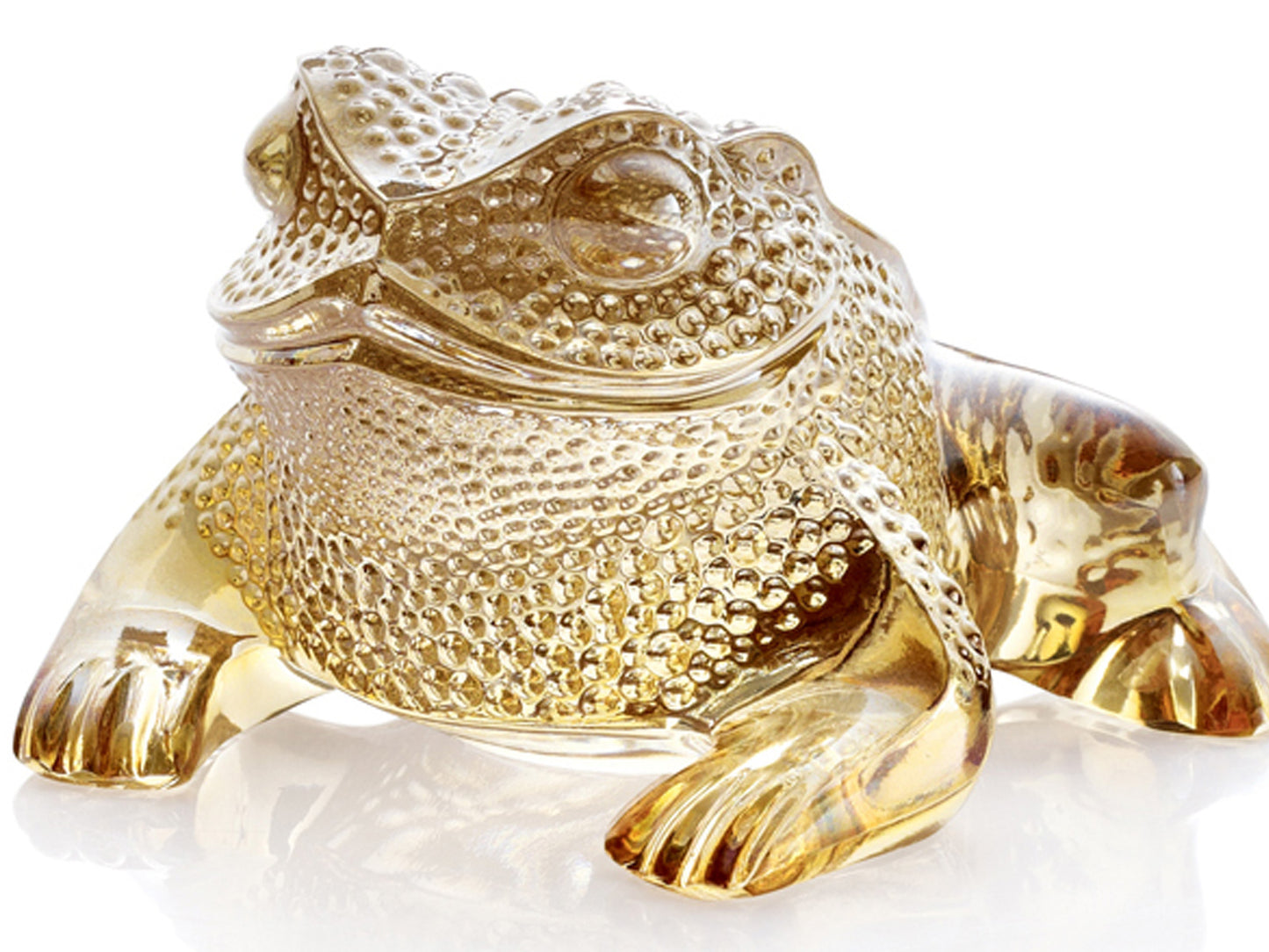 Lalique Gregoire Frog Figure - Gold Luster