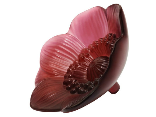 Lalique Anemone Sculpture Small  - Red