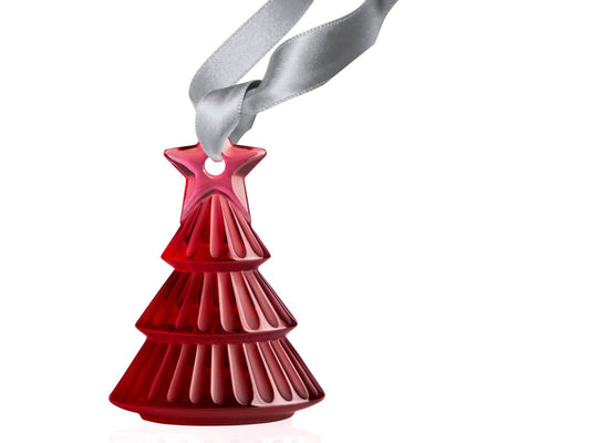 Lalique Christmas Tree Ornament - Red