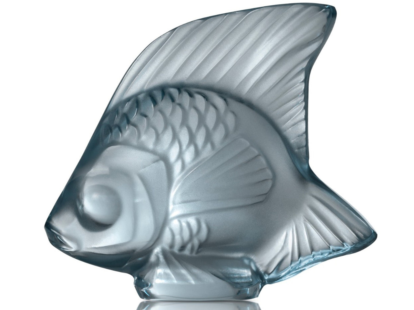 Lalique Crystal Seal Fish Persepolis Blue