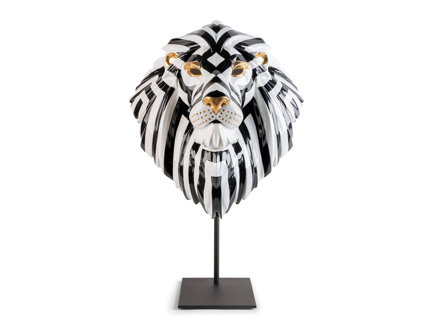 Lladro Lion Mask - Black & Gold