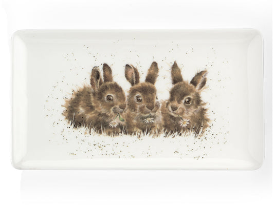 Wrendale Rectangular Tray 20cm - Rabbits