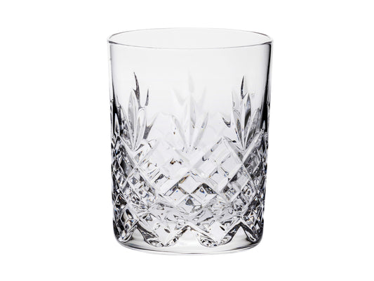Royal Scot Crystal Edinburgh Whisky Tumbler - Single is hand-crafted of a fine crystal and cut in Britain with the signature triple-flicked Edinburgh design. This glass is smaller and lighter in weight, and takes on the classic straight0-edged cylindrical shape.