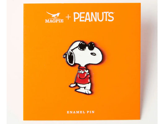 Shop the Joe Cool Snoopy enamel pin with sunglasses. A classic Peanuts pin for jackets, bags and hats—perfect gift for fans and collectors.