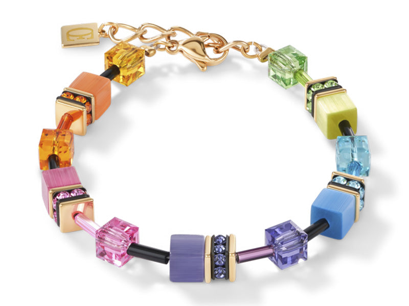 Coeur De Lion Geocube® Gold Rainbow Bracelet