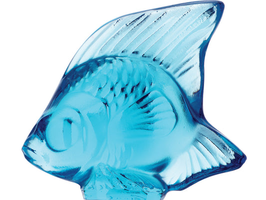 Lalique Fish Seal - Light Blue