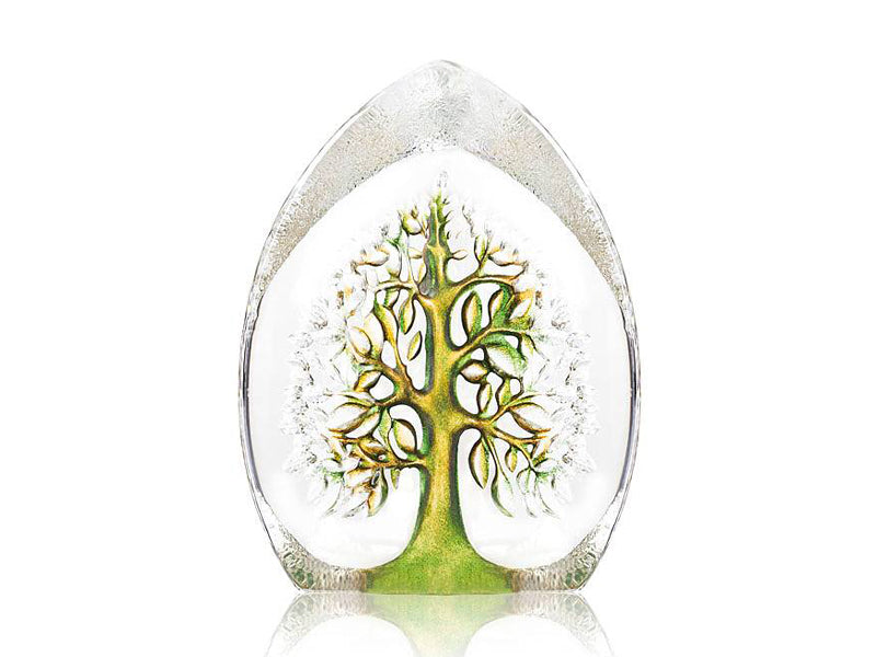 Maleras Nordic Icon Yggdrasil Tree of Life - Green - Large is a crystal ornament depicting the Tree of Life from Nordic mythology in beautiful hand-painted green detail