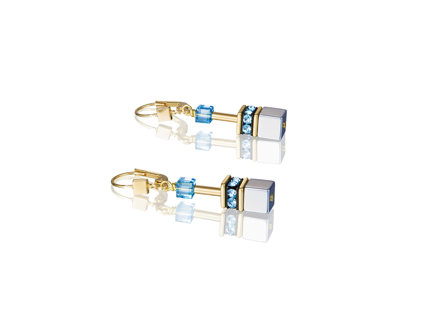 Coeur De Lion Geocube® Hematite & Pastel Multicolour Drop Earrings