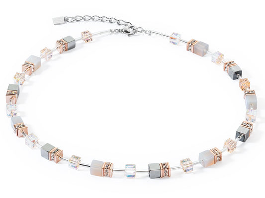 Coeur De Lion Geocube® Precious Rose Gold & Peach Necklace