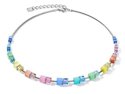 Coeur De Lion Geocube® Silver & Pastel Necklace