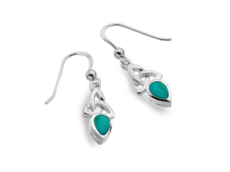 Celtic December Birthstone Earrings - Turquoise