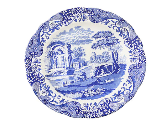 30 cm buffet plate in a blue and white pattern made by spode blue italian designs