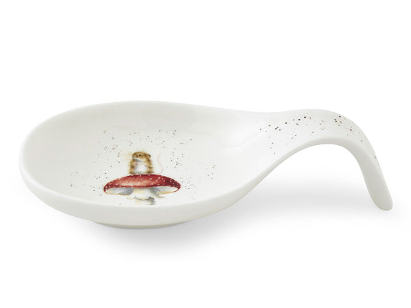 Royal worcester spoon resr with mouse on top of a mushroom