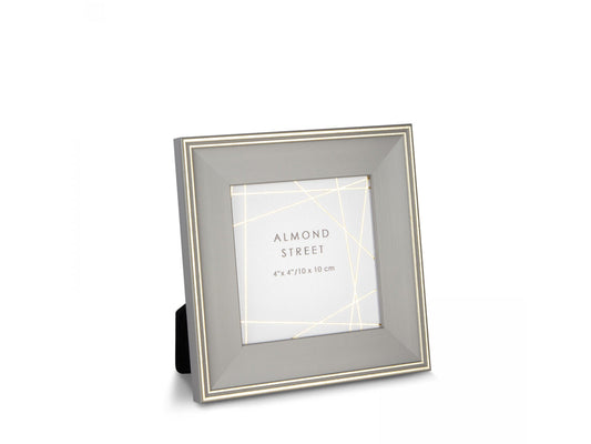 mid grey square photo frame with gold details