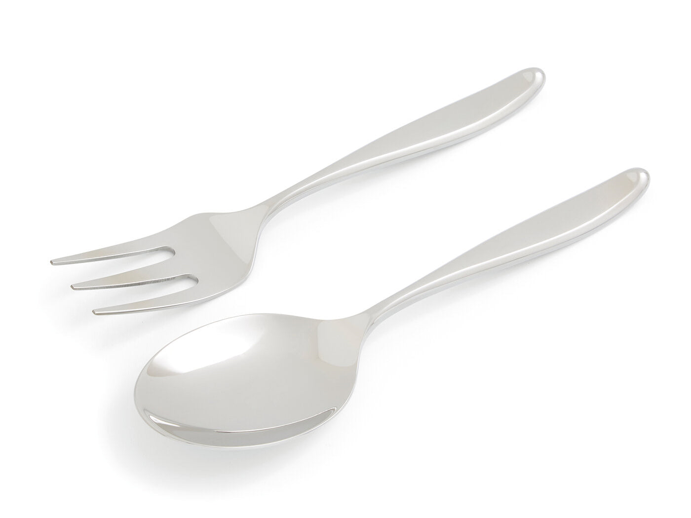 This pair of salad servers consist of a serving fork and spoon both made of stainless steel and are part of Sophie Conran's floret range. They are the perfect utensils for preparing a tossed salad.