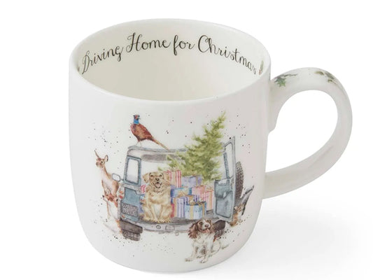 Royal Worcester Wrendale - Driving Home For Christmas Mug