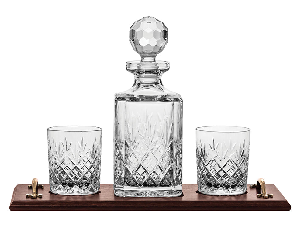 Royal Scot Crystal Edinburgh Whisky Decanter, Tumbler & Tray Set