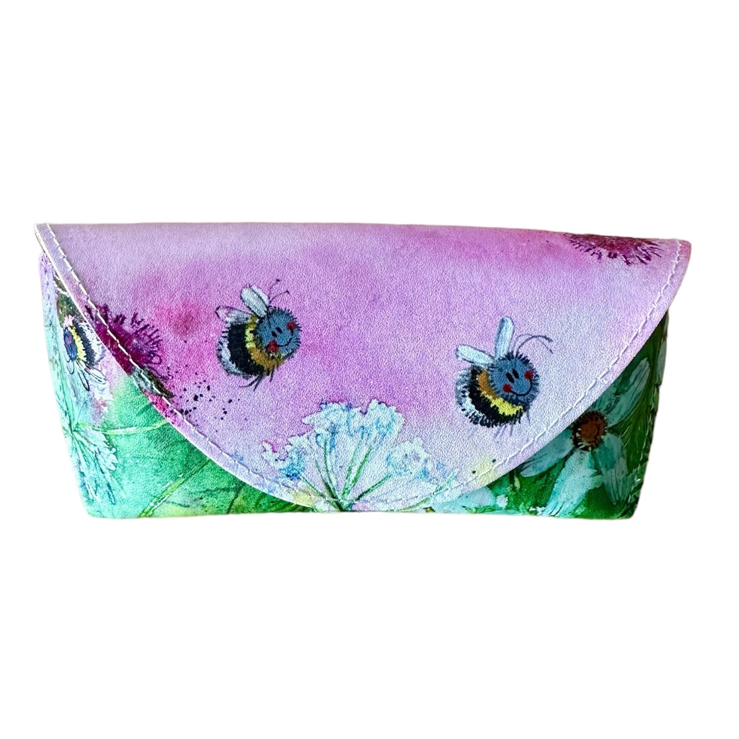 Alex Clark Glasses Case Decorated with Flowers & Bumble Bees