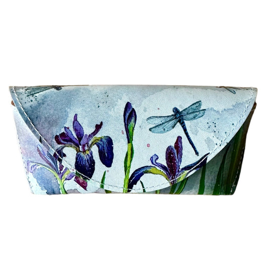 Alex Clark Irises & Dragonfly Glasses Case